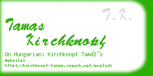 tamas kirchknopf business card